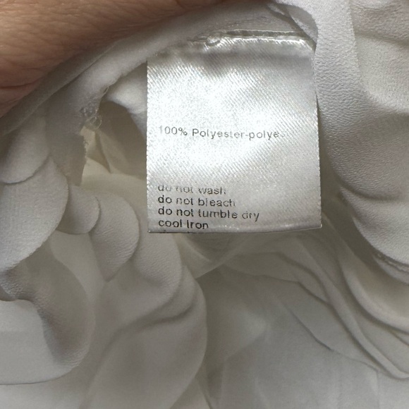 Akris Women's White Sleeveless Asymmetric Babydoll‎ Blouse Size 6 - Picture 7 of 8